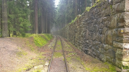 unique historic narrow-gauge railway. South Bohemia, Czech Republicの写真素材