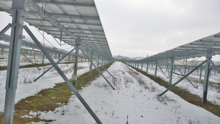 production of electricity by photovoltaic panels, South Bohemia, Czech Republic