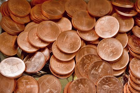 Payment metal coins, currency Czech, Czech Republic