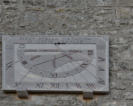 historical sundial The Sanctuary of Castelmonte, Italyの写真素材