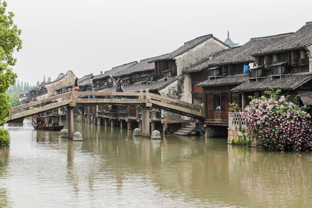 Wuzhen, Zhejiang town sceneryのeditorial素材