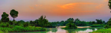 Hangzhou xixi wetland landscapeの写真素材