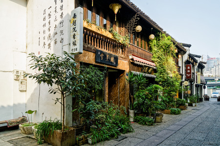 Hangzhou Street Pedestrian Street sceneryのeditorial素材