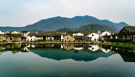 Fuyang Longmen ancient town scenery, Hangzhouのeditorial素材
