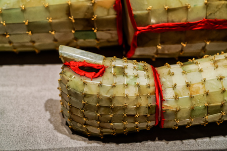 Jade clothes sewn with gold wireのeditorial素材