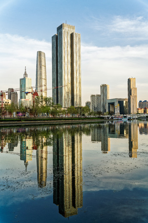 Tianjin Haihe River sceneryのeditorial素材