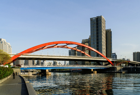 Tianjin Haihe River sceneryのeditorial素材