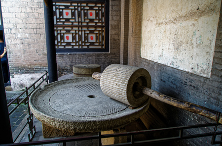 Exterior view of Qiao's family courtyard in Shanxi, Chinaのeditorial素材