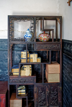 Interior view of Qiao's family courtyard in Shanxi, Chinaのeditorial素材