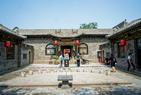Exterior view of Qiao's family courtyard in Shanxi, Chinaのeditorial素材