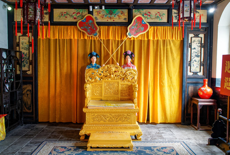Interior view of Qiao's family courtyard in Shanxi, Chinaのeditorial素材