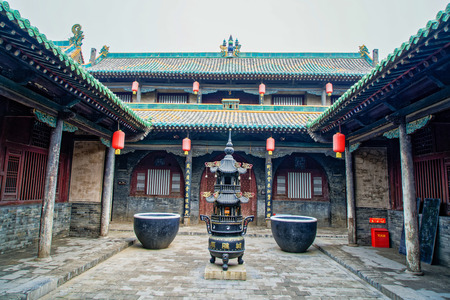 Cheng Huang temple exterior view at Pinyao County, Shanxi, Chinaのeditorial素材