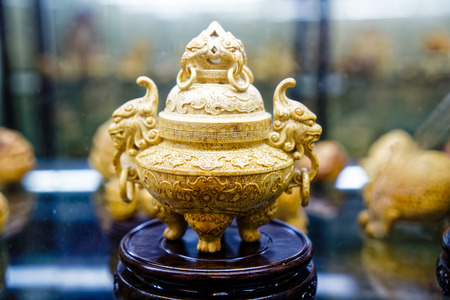 Close up view of bamboo carving handcraftのeditorial素材