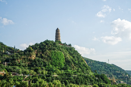 Urban scenery of Yanan, Shaanxiのeditorial素材