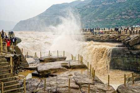 Hukou Waterfall, Yanan, Shaanxiのeditorial素材