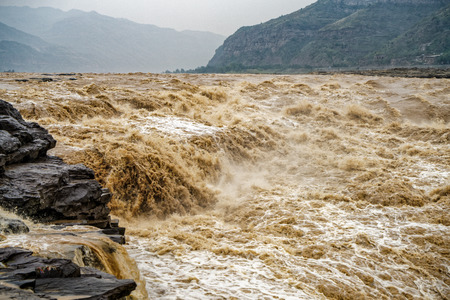 Hukou Waterfall, Yanan, Shaanxiの写真素材