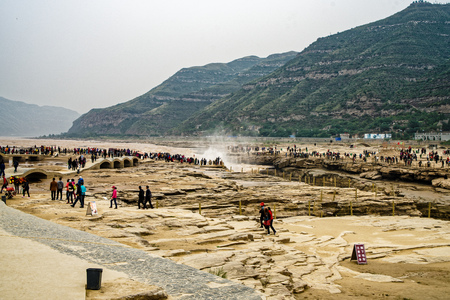 Hukou Waterfall, Yanan, Shaanxiのeditorial素材