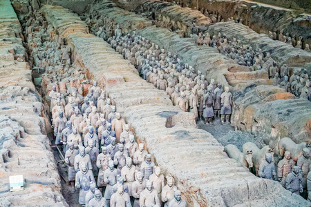 Terracotta Army Museum in Qin Shihuang, Xi'an, Shaanxiのeditorial素材