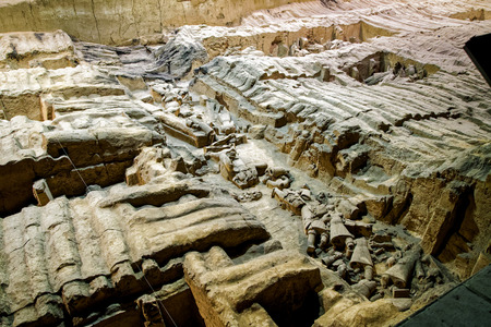 Terracotta Army Museum in Qin Shihuang, Xi'an, Shaanxiのeditorial素材