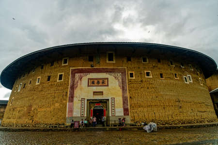 Scenery of Yongding Tulou in Xiamen, Fujianのeditorial素材