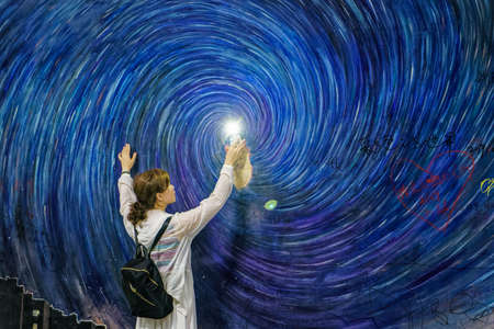 Scenery of Furong Tunnel, Xiamen University, Fujianの写真素材