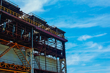 Reflection of the bridge in the water of a pond in the parkShanghai Houtan Parkの写真素材
