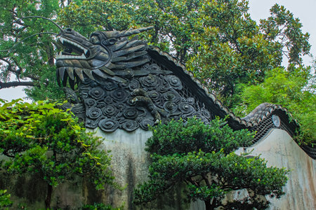 Chinese style garden in Shanghai Yuyuan Yuanguang sceneryの写真素材