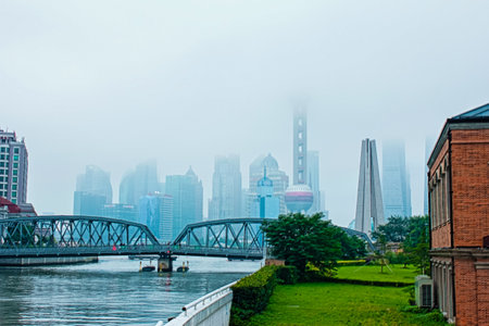Shanghai Bund Source City Building Sceneryの写真素材