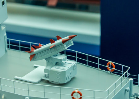 The aircraft model on the stand, tangshan city, hebei province, China.の写真素材