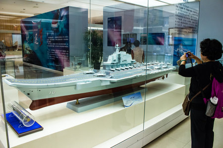 Piece of art at Shanghai Maritime Museumの写真素材