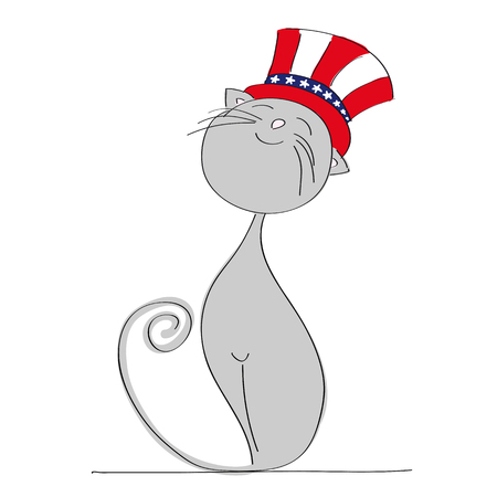 Patriotic kitten icon.のイラスト素材
