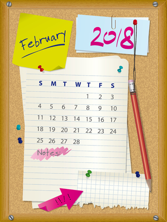 February 2018 calendar icon.のイラスト素材