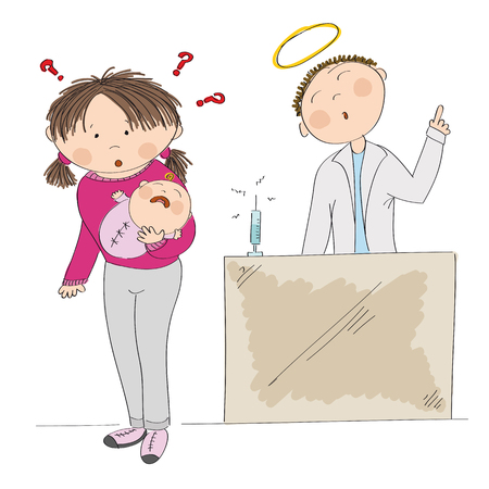 Mother holding her baby girl icon.のイラスト素材