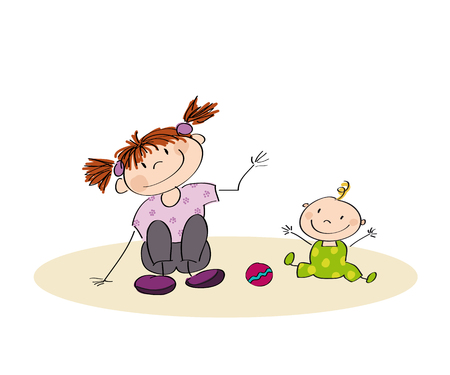 Kids playing icon.のイラスト素材