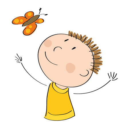 Happy boy icon.のイラスト素材