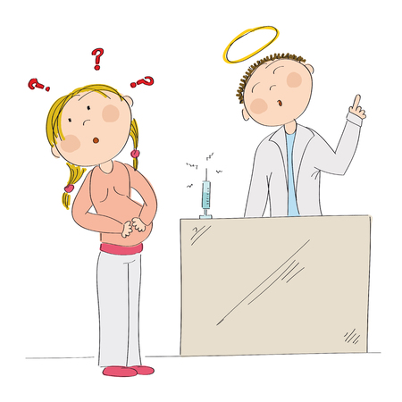 Pregnant woman and doctor icon.のイラスト素材