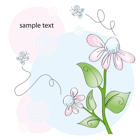 Greeting card in pastel colors with copy spaceのイラスト素材