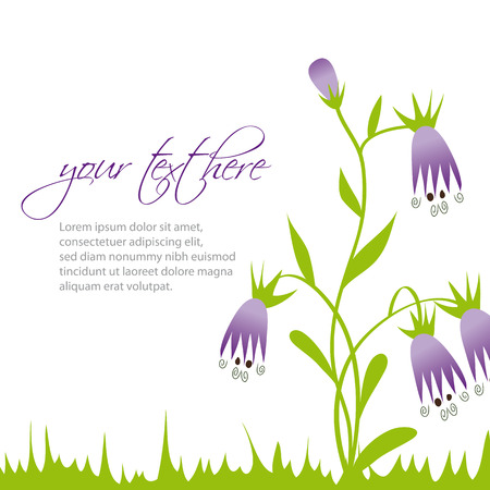 Bell-flower vector greeting card / invitation / announcement with copy spaceのイラスト素材
