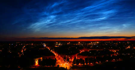 Aerial view of Large square in Hradec Kralove city, Czech Republicの写真素材