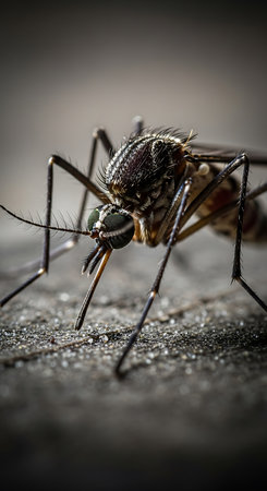 Mosquito on the ground. Close-up. Macro.の素材