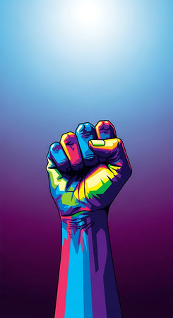 Fist of a man in the form of a fist. Vector illustration.の素材