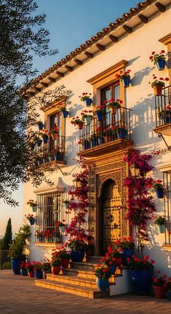 the picturesque city in summerの素材