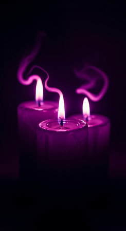 Candles in the dark, close-up, shallow depth of fieldの素材