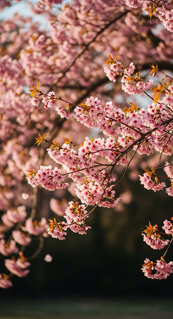 cherry blossom in spring time, Chiang Mai, Thailandの素材