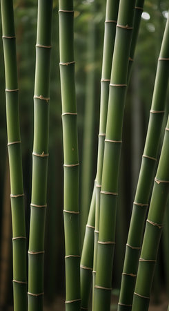 Green bamboo in the forest, close-up. Nature background.の素材