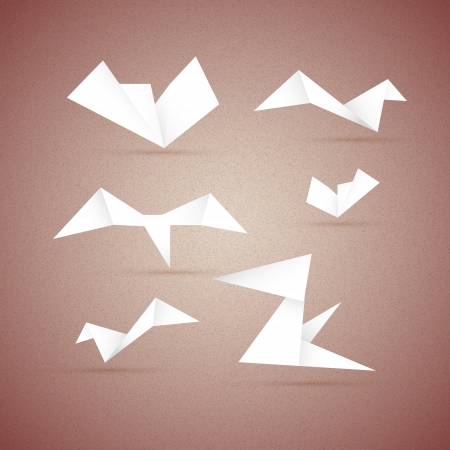 birds made from paper のイラスト素材