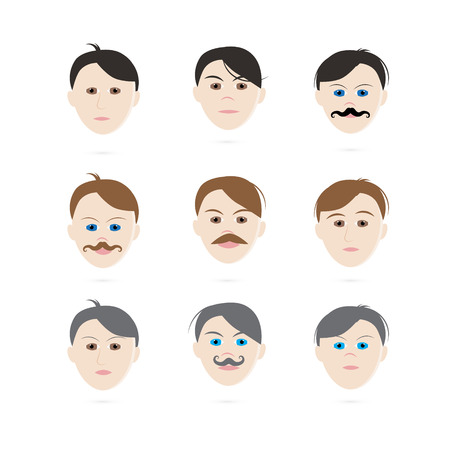 Men Heads Setのイラスト素材