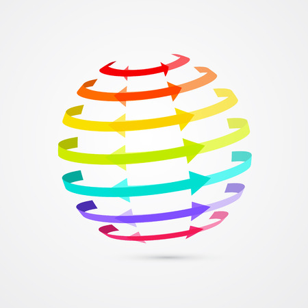 colorful sphere shaped arrowsのイラスト素材