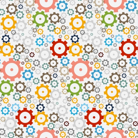 Seamless Pattern Made from Abstract Cogs, Wheels のイラスト素材