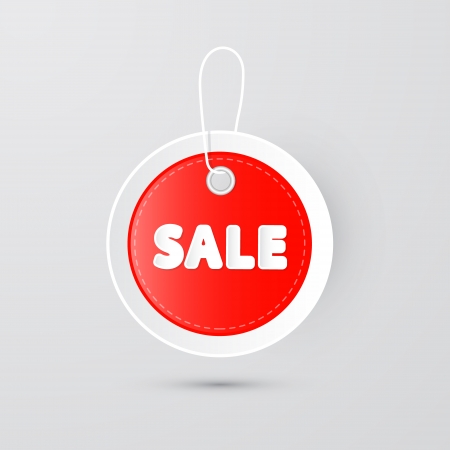 red sale sticker, tag with rope のイラスト素材